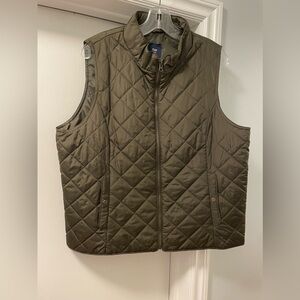GAP Women's Vest Olive - XL - back side pleats - collar to hem 25” - worn once